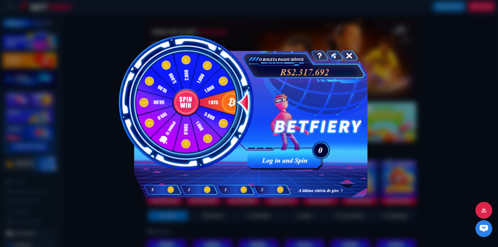 Gire a roda da sorte e ganhe prêmios, bônus e descontos no Bet Fiery Casino