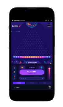 Version mobile de Plinko X : jeu occasionnel sur votre smartphone